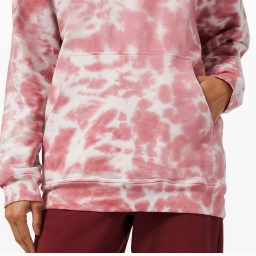 Lululemon All Yours Hoodie Sweatshirt Fleece Marmoleado Tie Dye Pink, sz 8